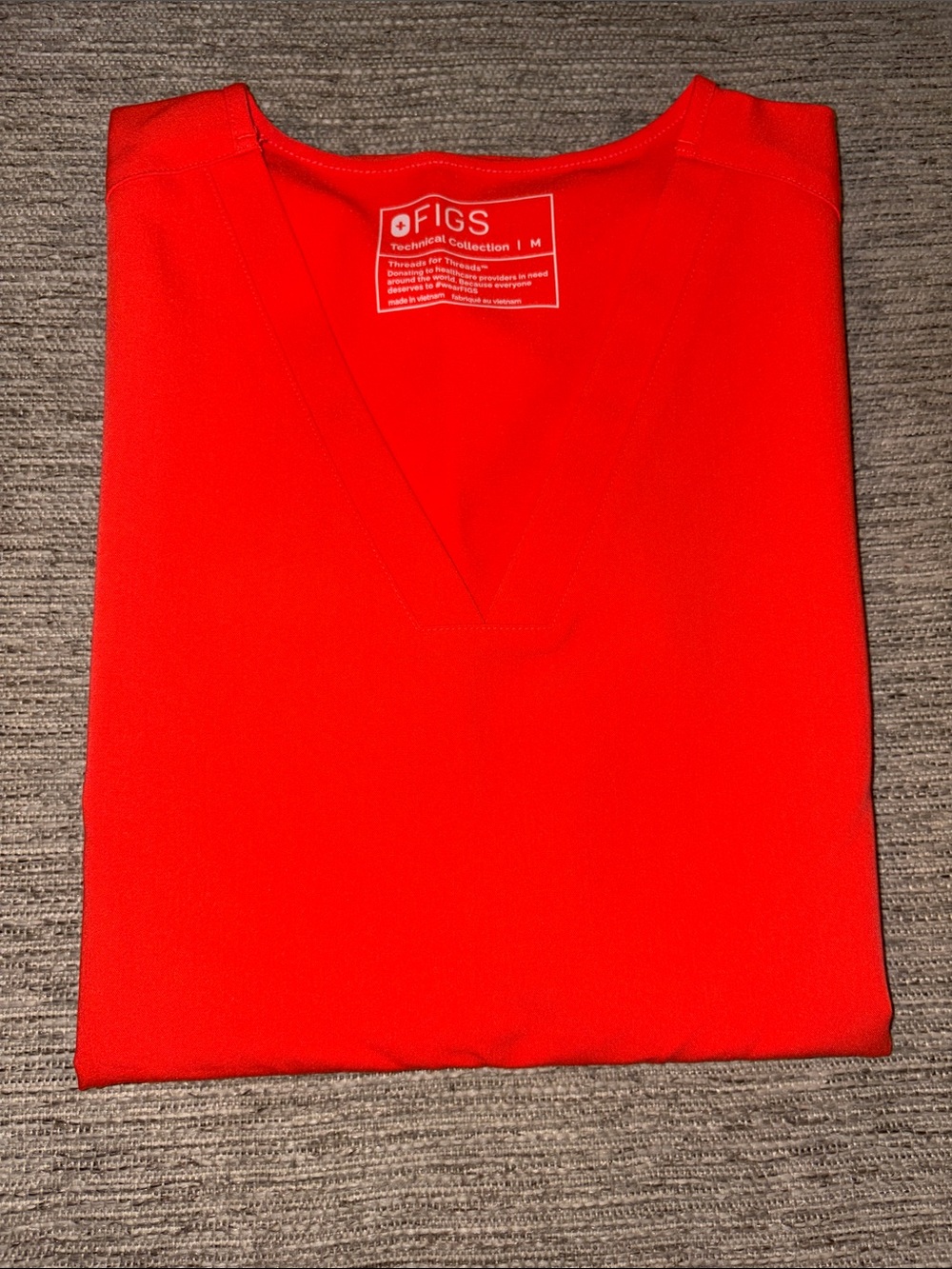 FIGS Casma Scrub Top in Fiery Coral Medium